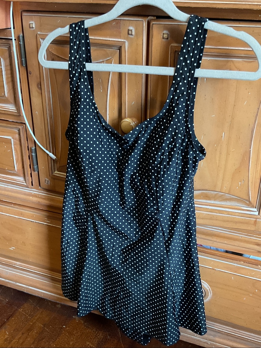Black Polka Dot One-Piece Swimsuit